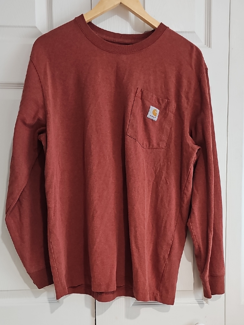 🛠️ Carhartt Pocket Long Sleeve Tee | Size M | Burnt Orange Workwear Essential